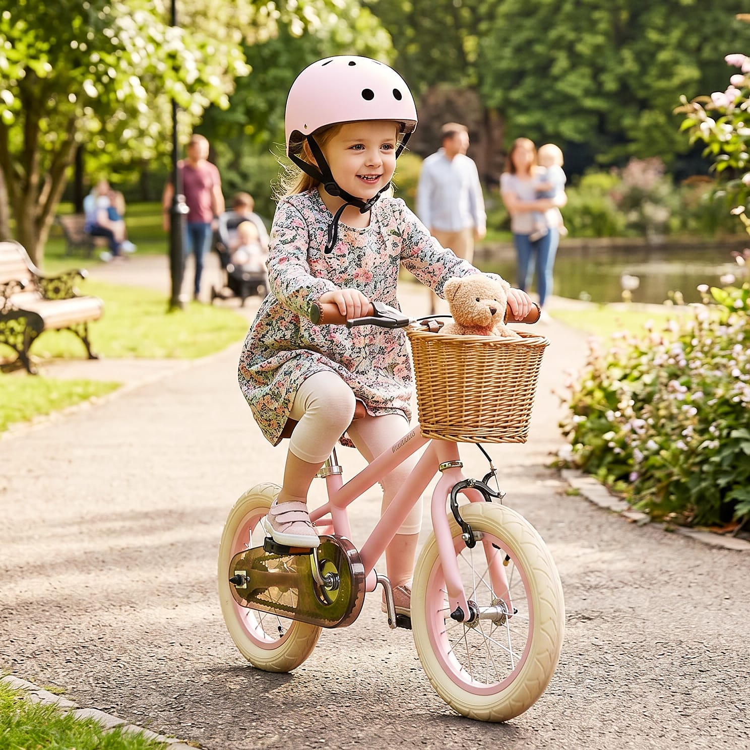12 Inch Classic Pedal Bike with Wicker Basket - Image 18