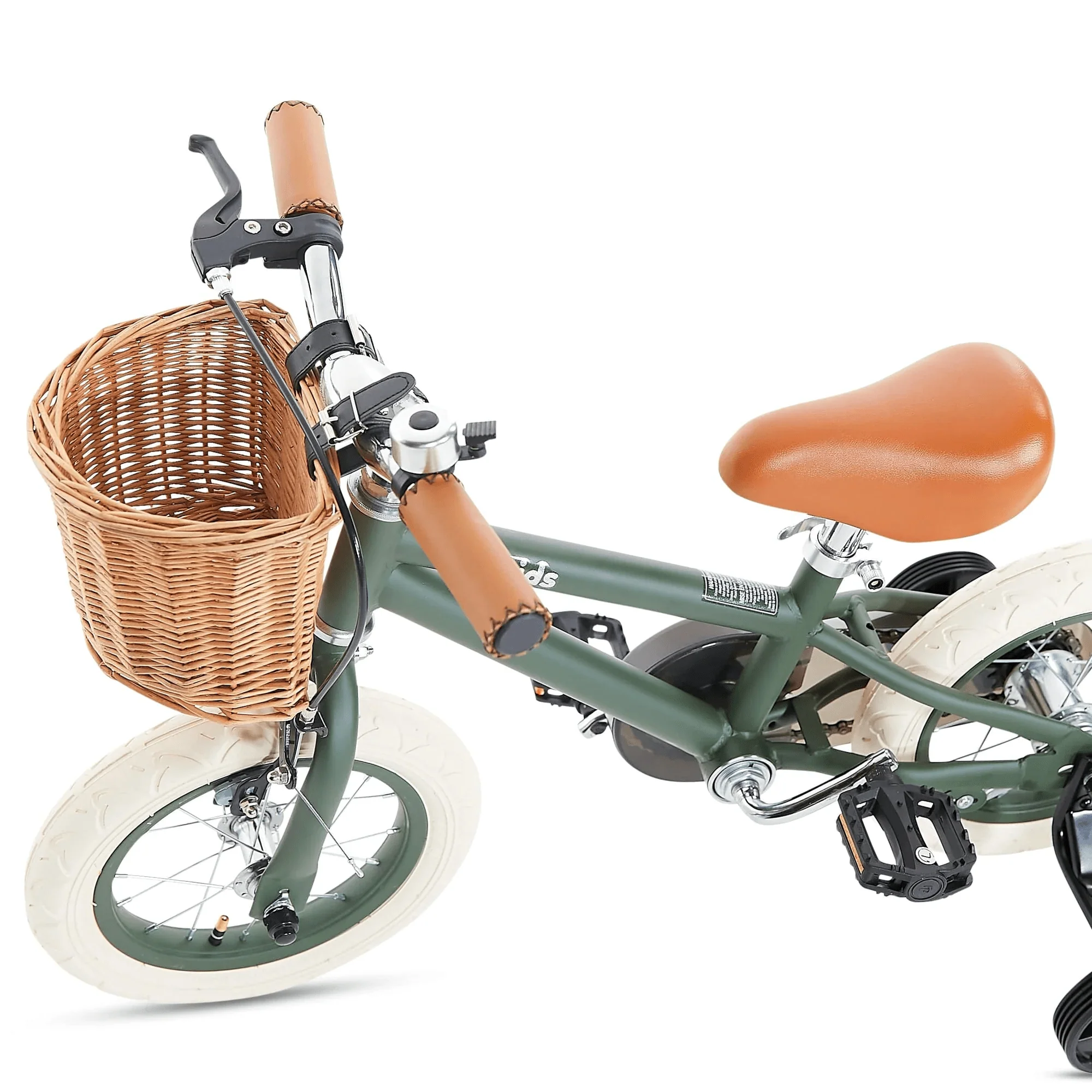 12 Inch Classic Pedal Bike with Wicker Basket - Image 24