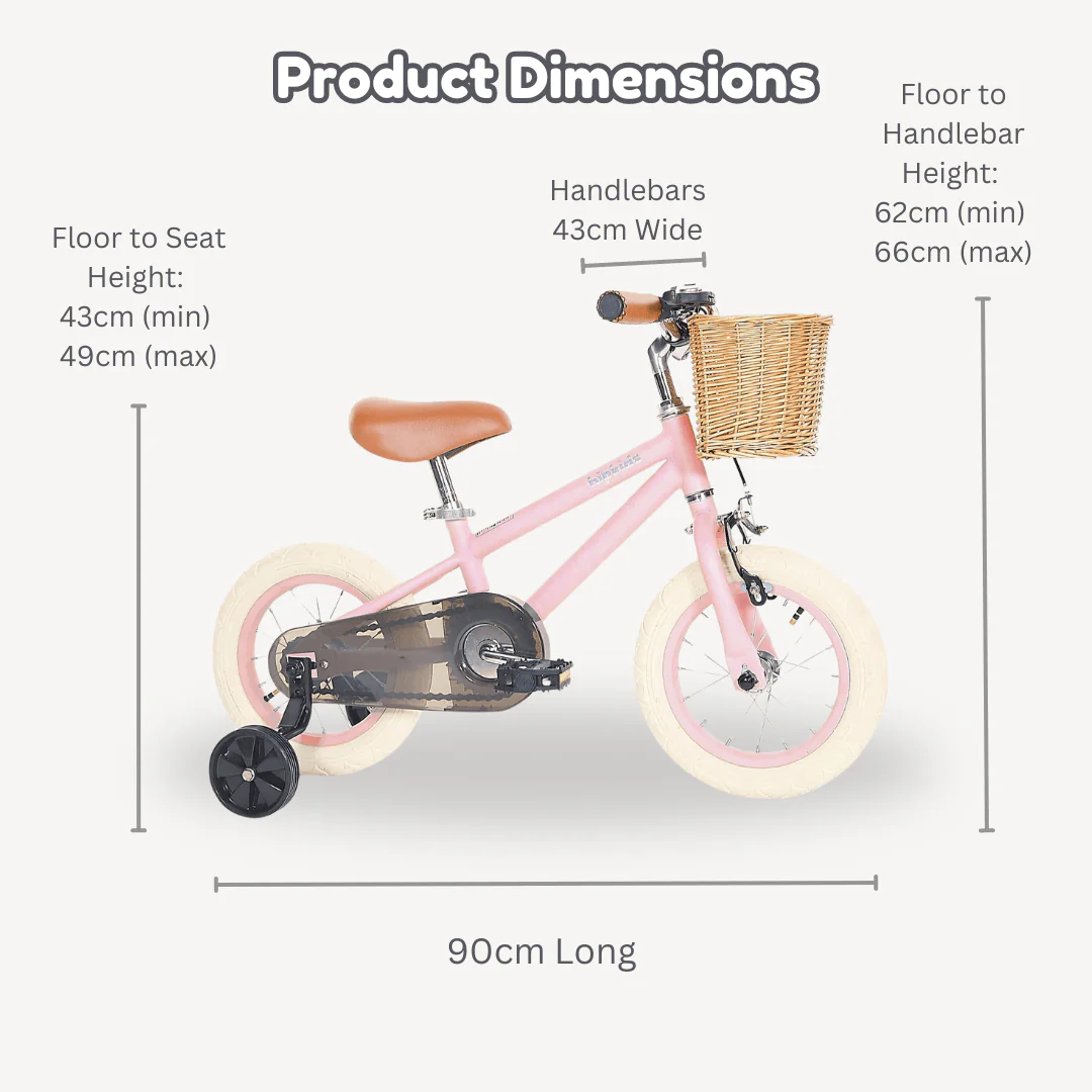 12 Inch Classic Pedal Bike with Wicker Basket - Image 33