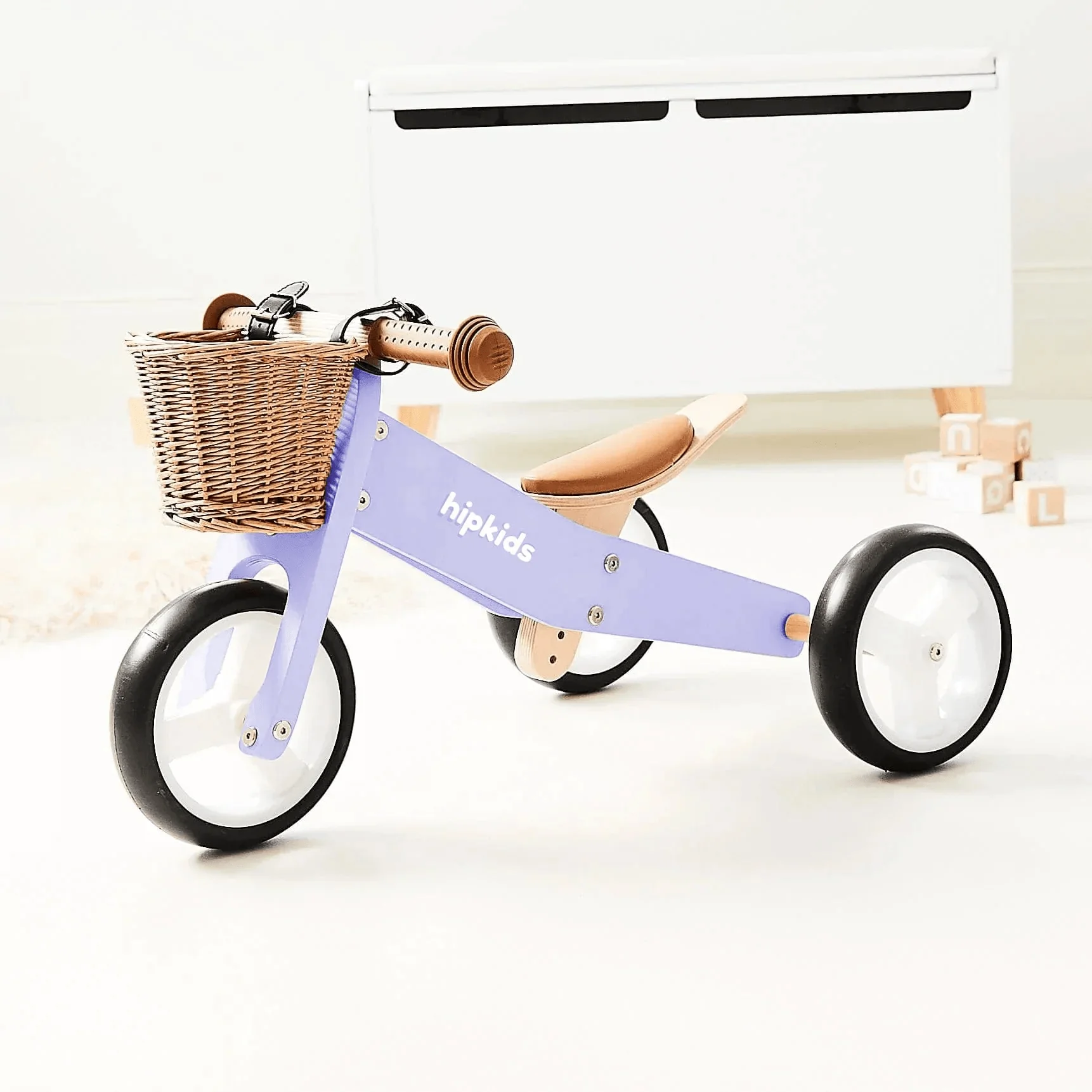 2 in 1 Toddler Mini-Trike/Balance Bike with Wicker Basket - Image 15