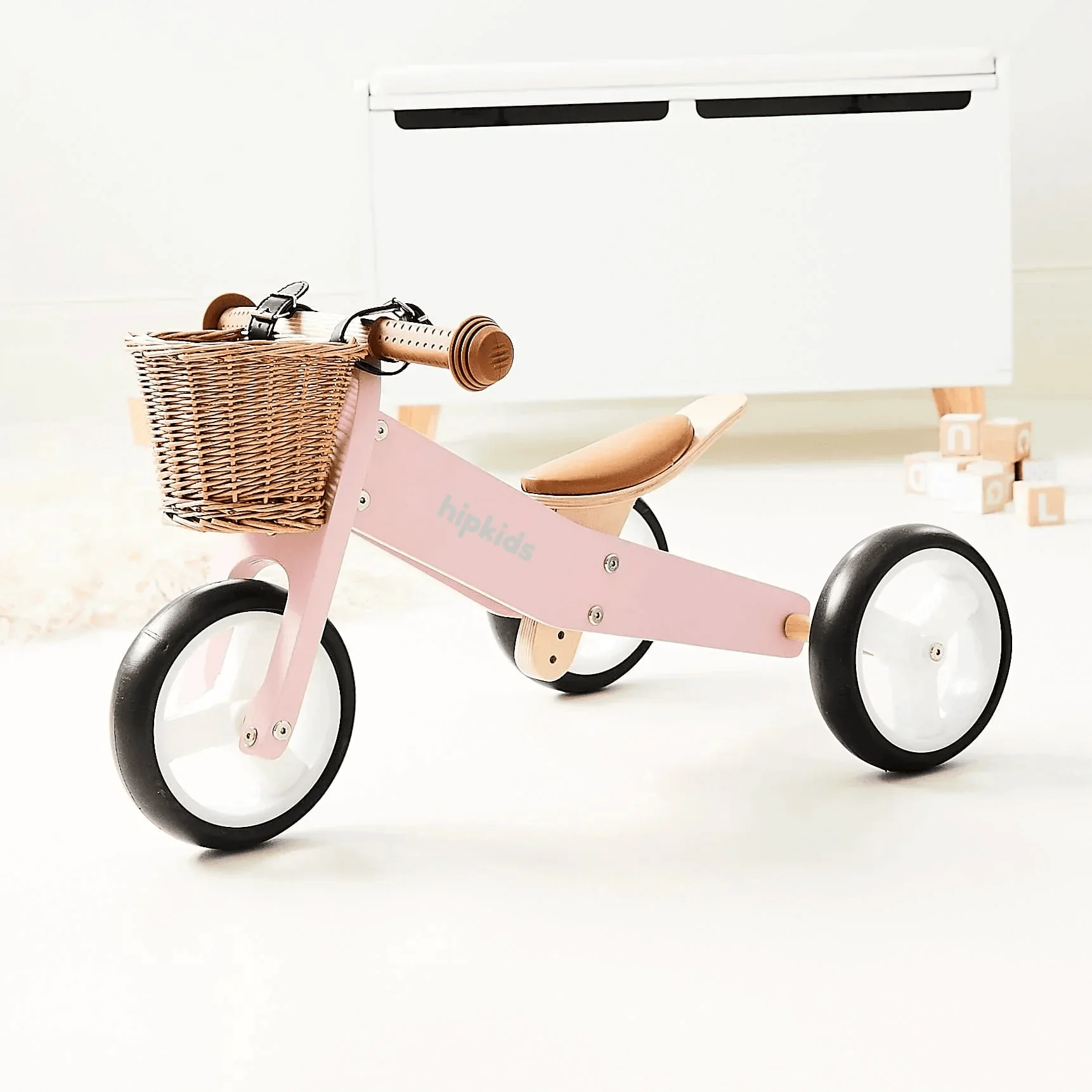 2 in 1 Toddler Mini-Trike/Balance Bike with Wicker Basket - Image 16
