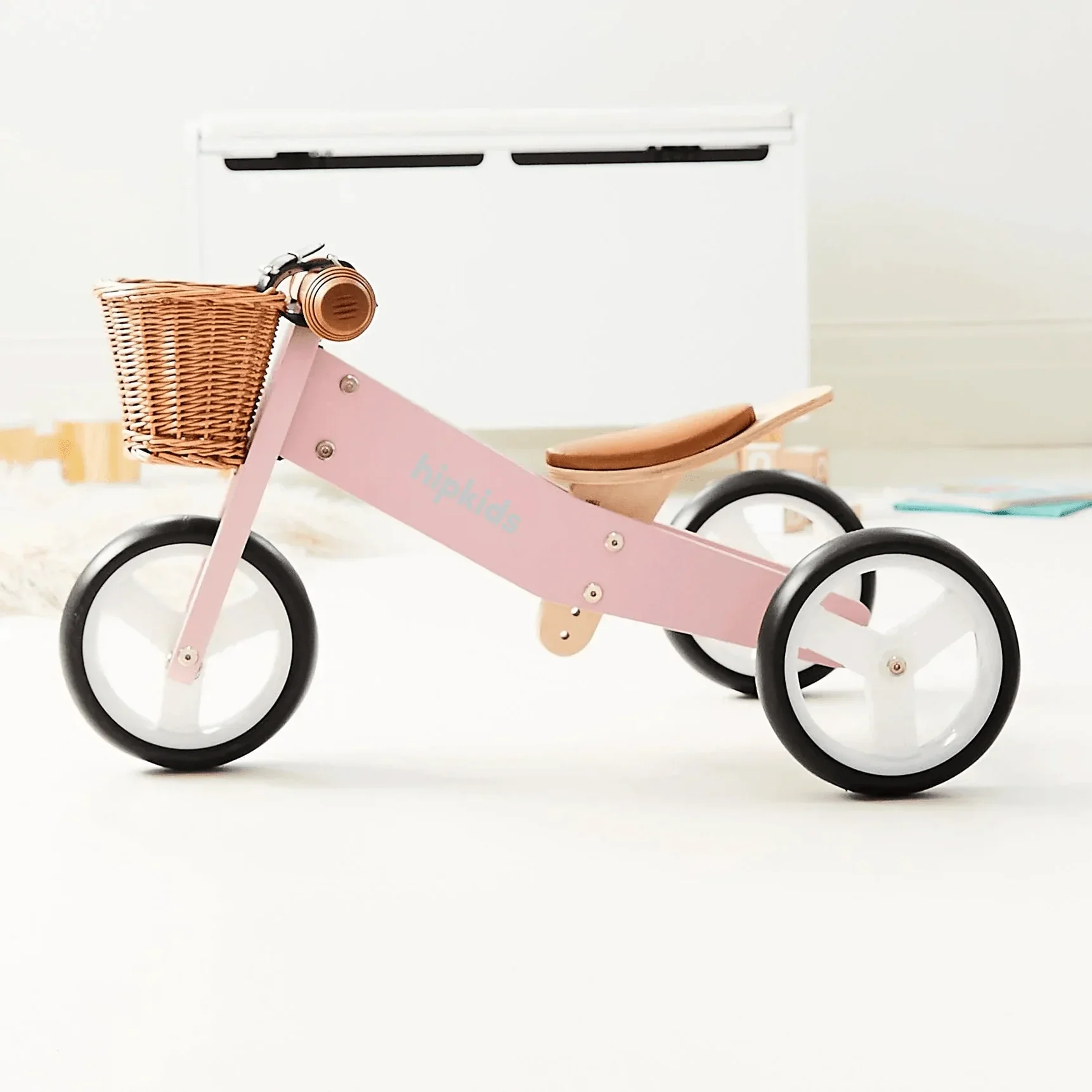 2 in 1 Toddler Mini-Trike/Balance Bike with Wicker Basket - Image 17