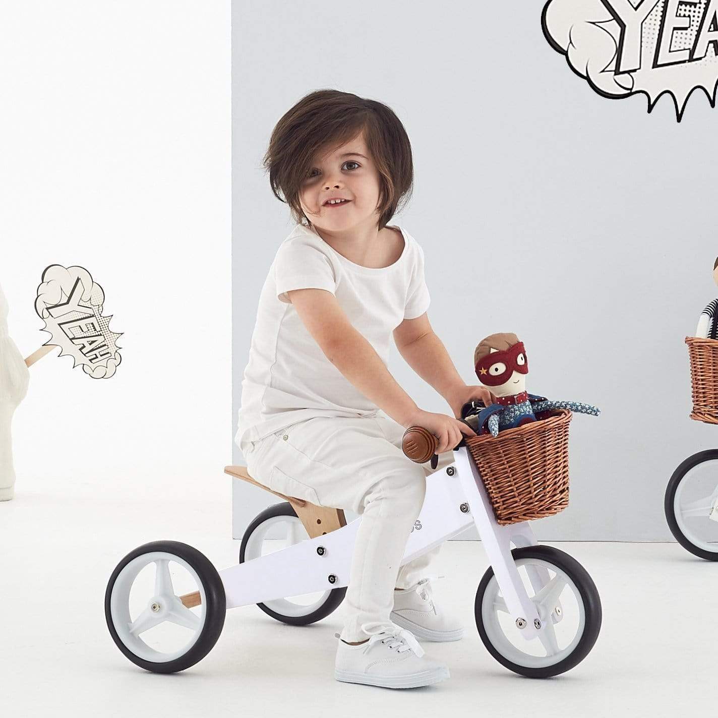 2 in 1 Toddler Mini-Trike/Balance Bike with Wicker Basket - Image 28