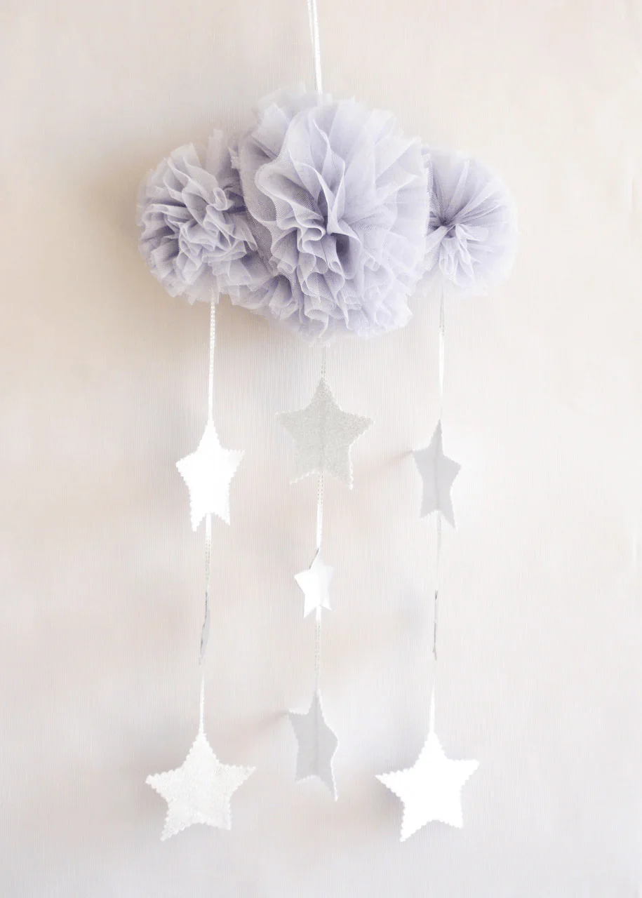 Alimrose Tulle Cloud Mobile - Mist & Silver - Image 3