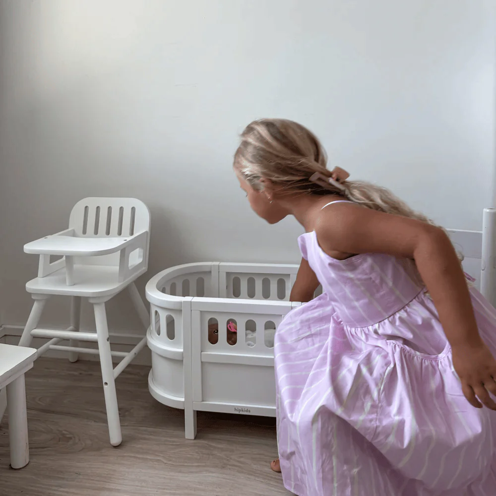 Celeste Cot, Celeste High Chair & Doll Bedding Bundle - Image 2