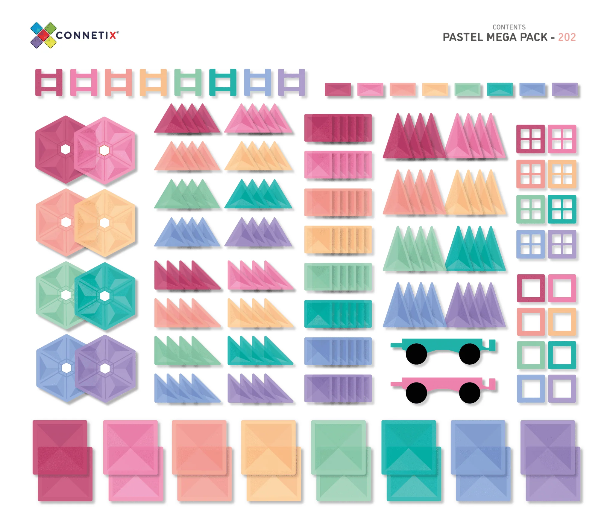Connetix Tiles Mega Pack  Pastel  202 Piece - Image 2