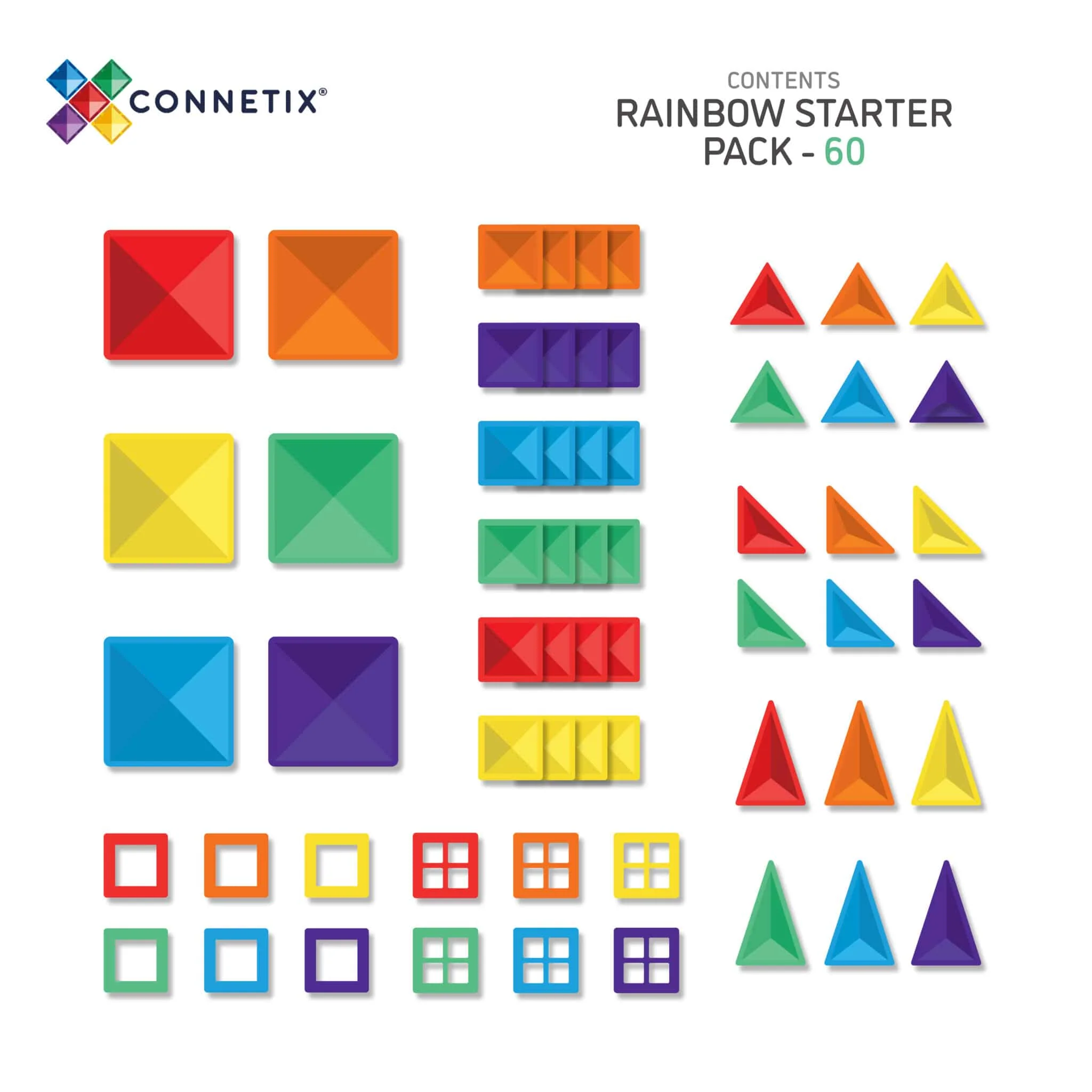 Connetix Tiles 60 Piece Rainbow Starter Pack - Image 9