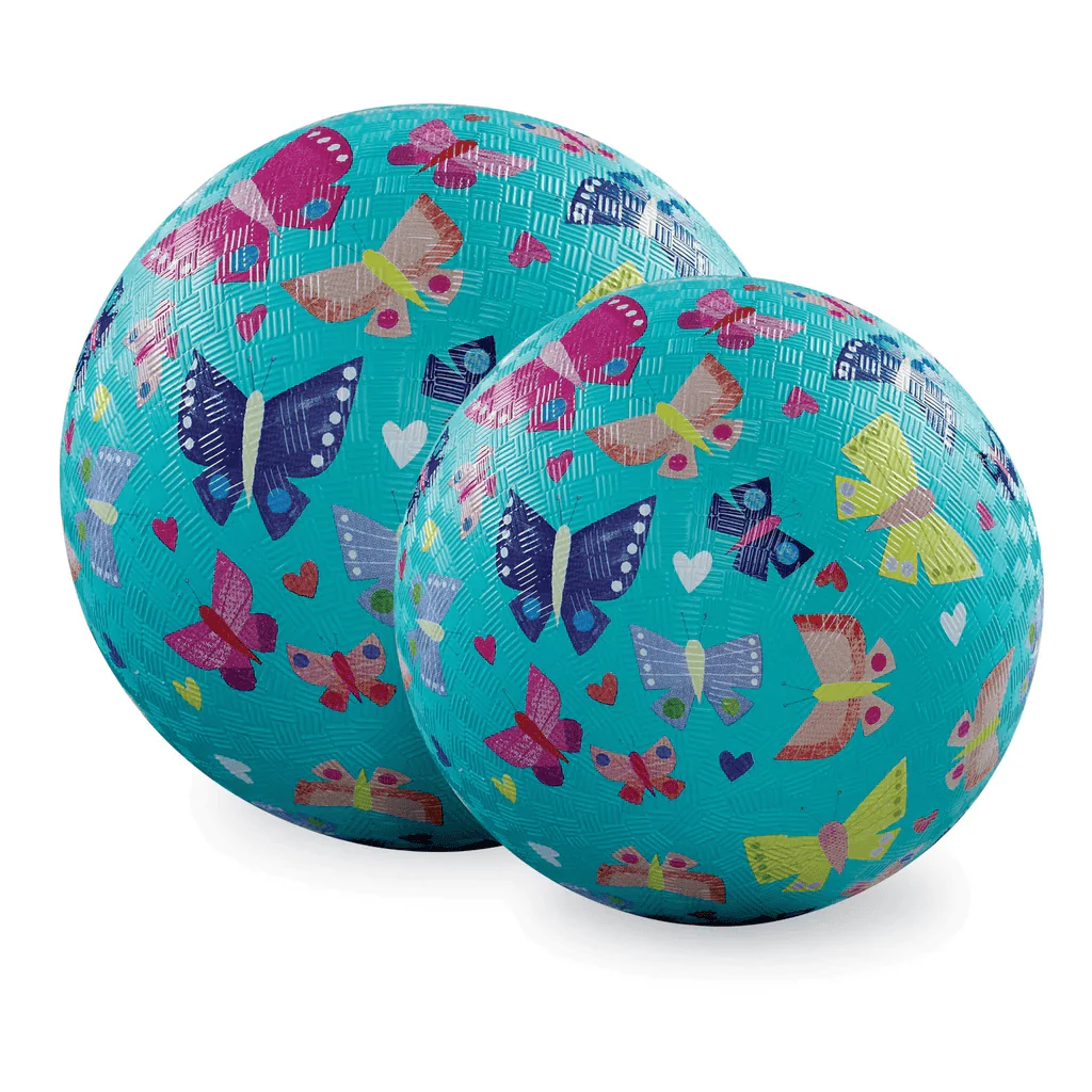 Crocodile Creek 7 Inch Playground Ball -  Butterfly Rainbow Aqua - Image 2