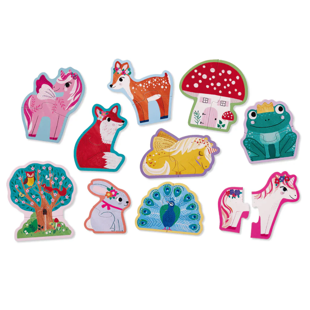 Crocodile Creek Let's Begin Puzzle 2 pc - Unicorn in Box - Image 2
