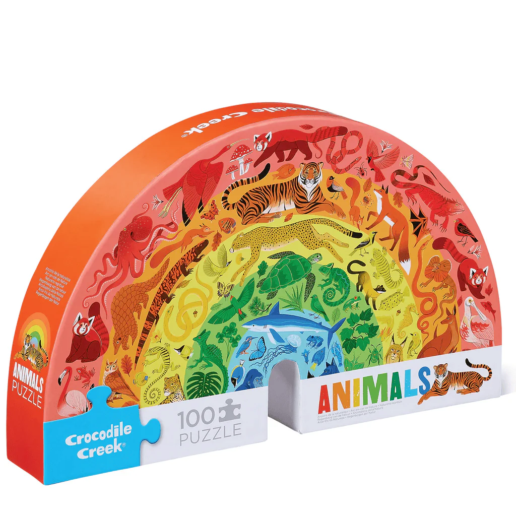 Crocodile Creek Rainbow Puzzle 100 pc - Animals