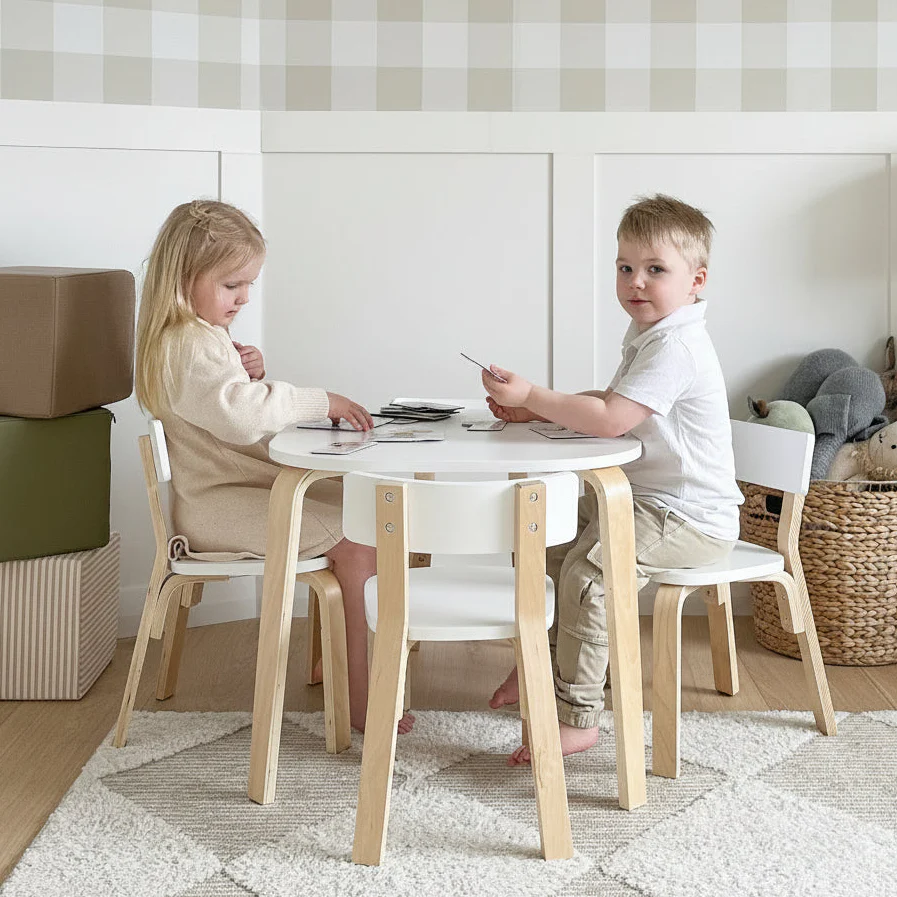 EZRA Square Table & 4 Chair Set