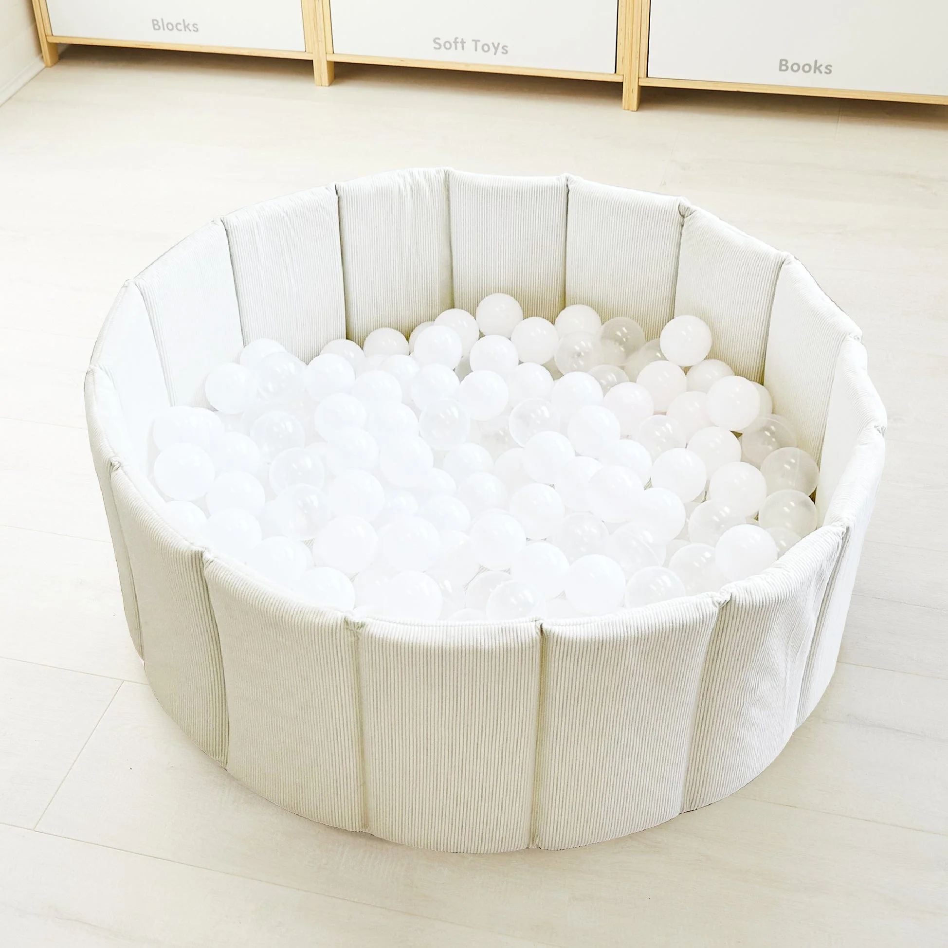 Foldable Corduroy Ball Pit with 200 Balls - Image 23