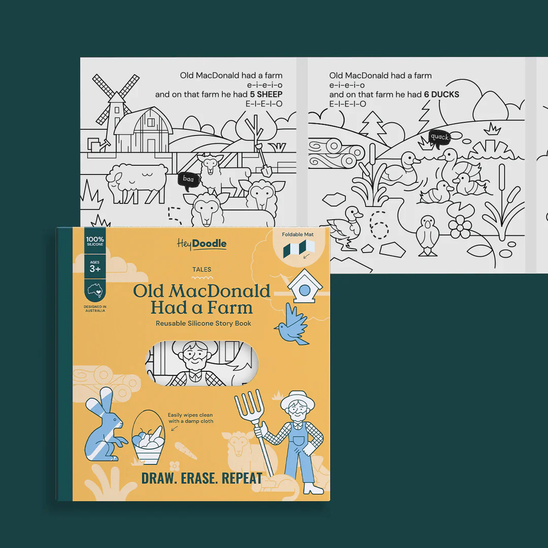 HeyDoodle Old MacDonald Had a Farm Tales - Reusable Colouring Book - Image 3