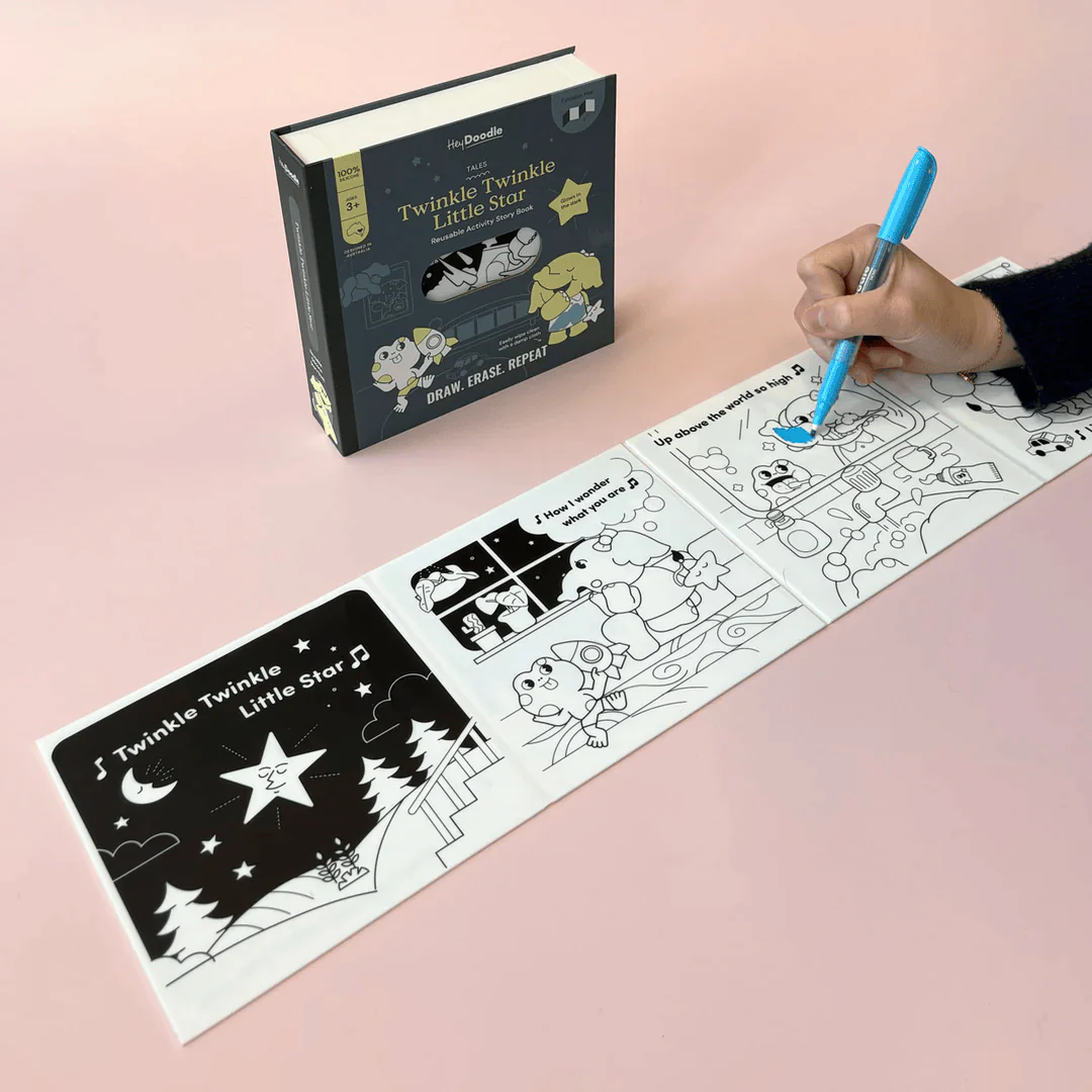 HeyDoodle Twinkle Twinkle Little Star Tales - Reusable Colouring Book - Image 4