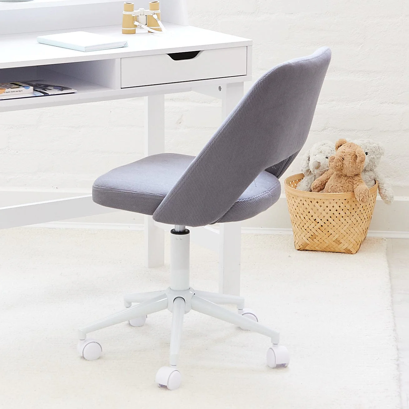 Leon Study Desk & BILLY Corduroy Desk Chair Set - Image 9