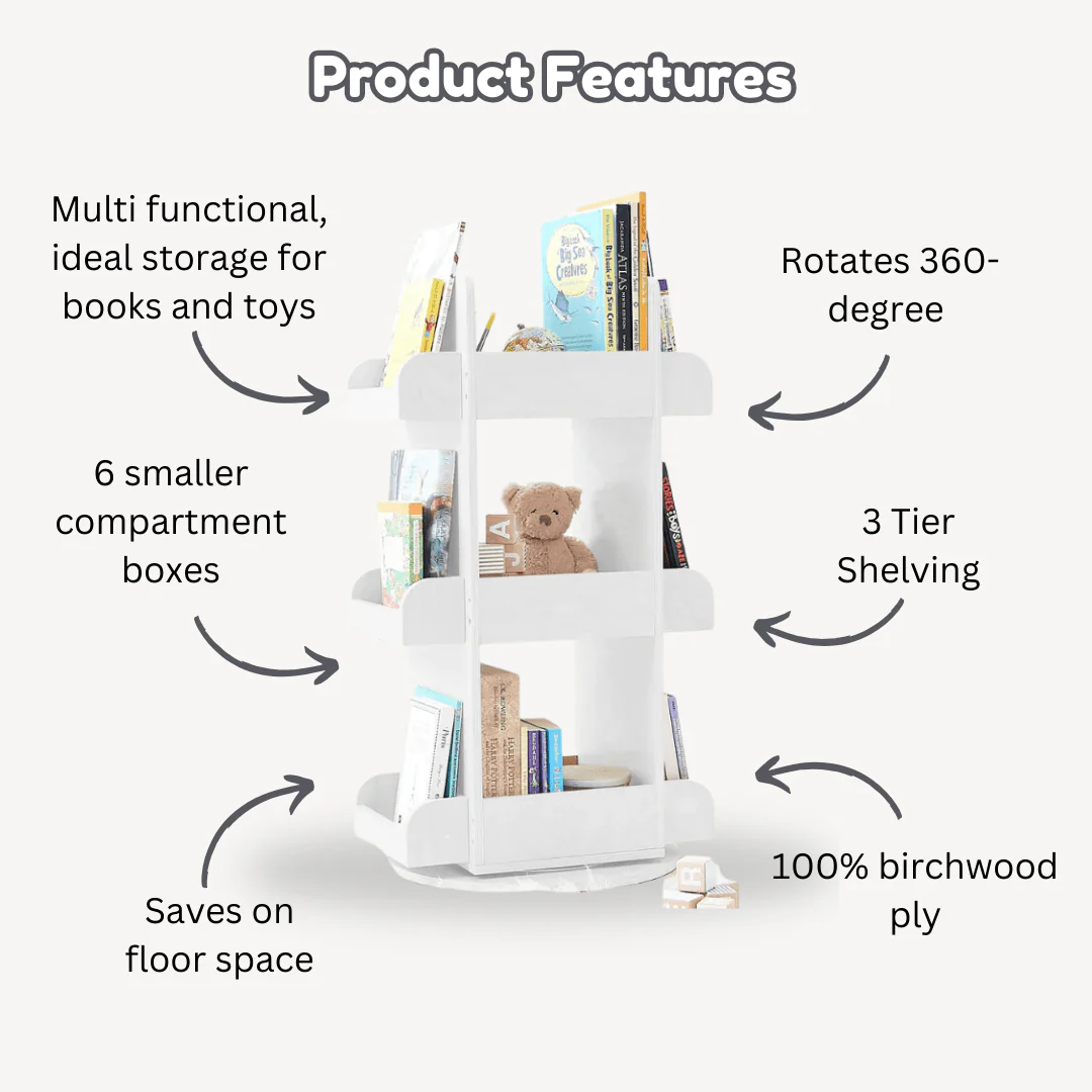 2 in 1 Rotating Bookshelf / Toy Organiser - Image 4