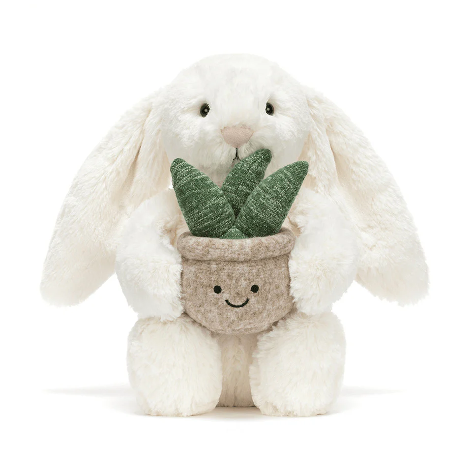 Jellycat Cream Bunny with Plant - Image 3