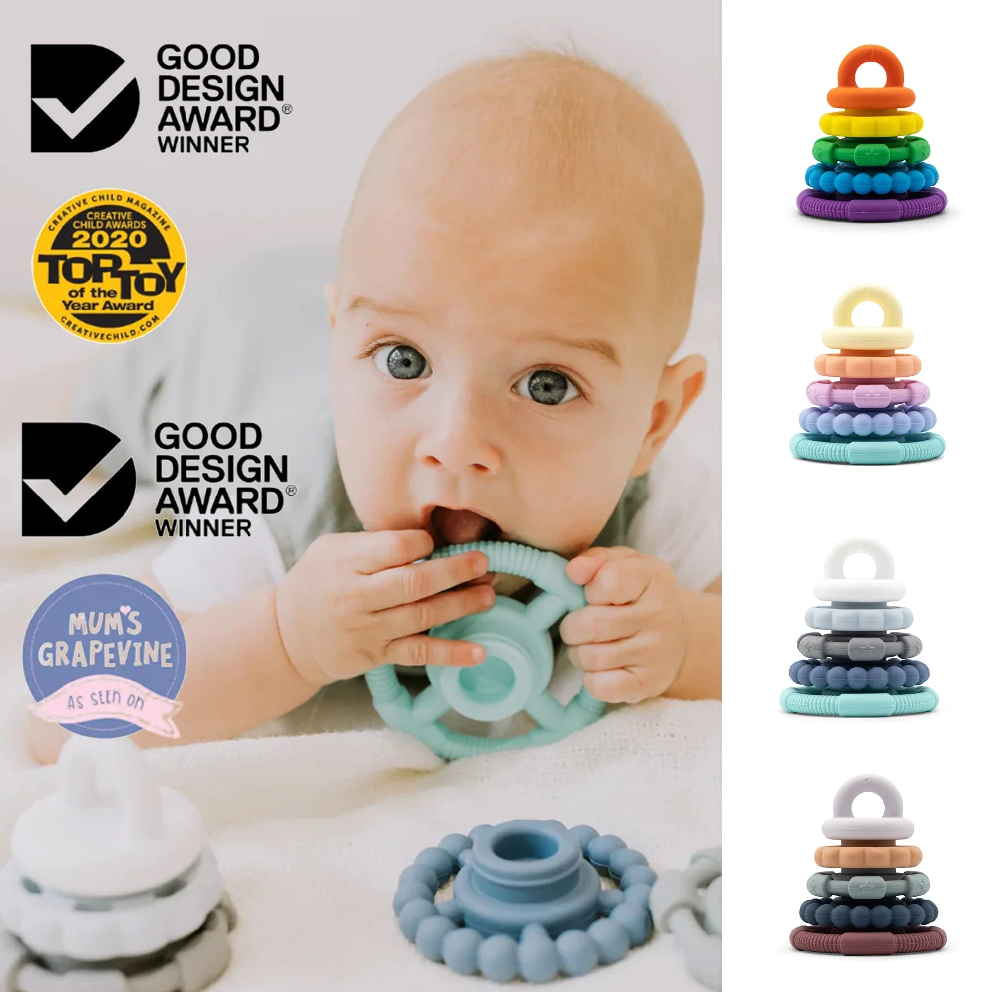 Jellystone Rainbow Stacker Teether Toy - Image 3