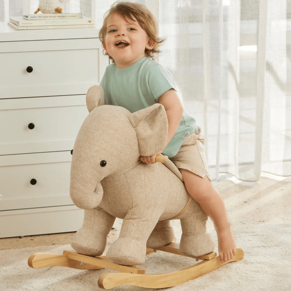 Jiggle & Giggle Rocking Tweed Elephant