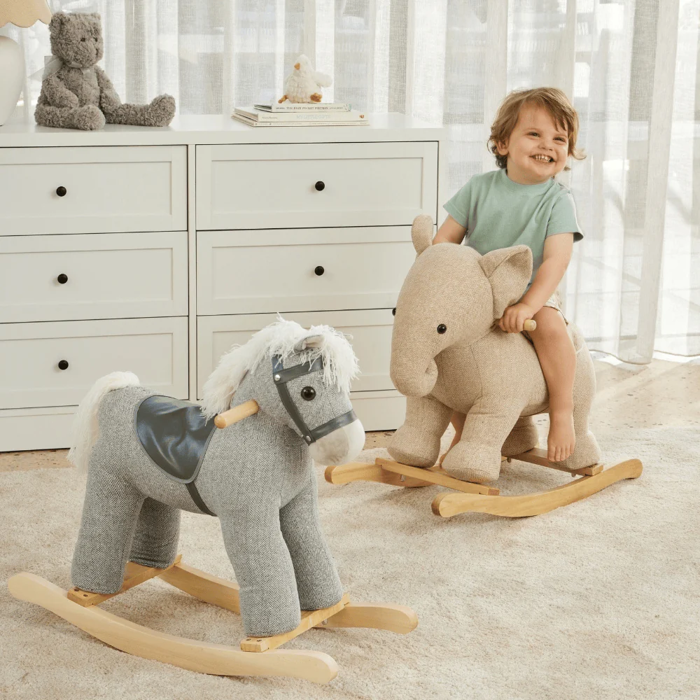 Jiggle & Giggle Rocking Tweed Elephant - Image 3