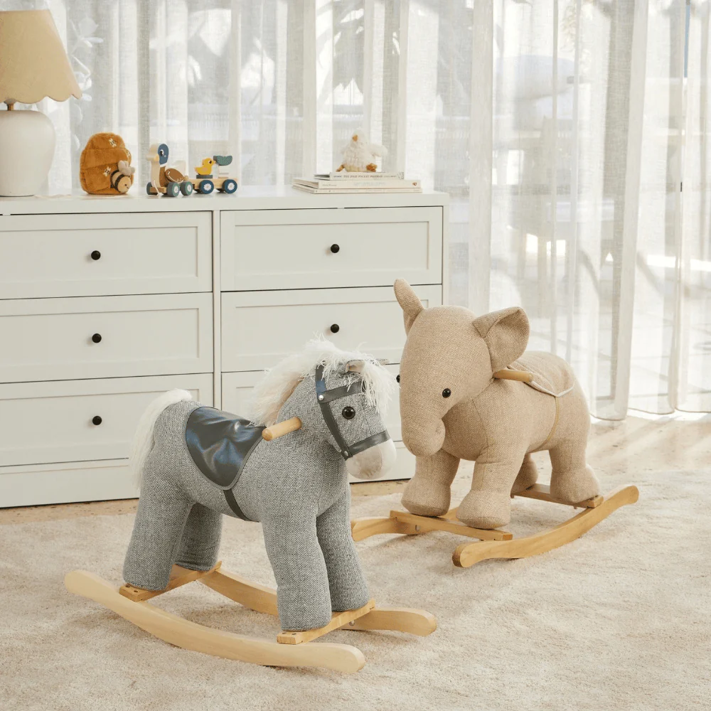Jiggle & Giggle Rocking Tweed Elephant - Image 4