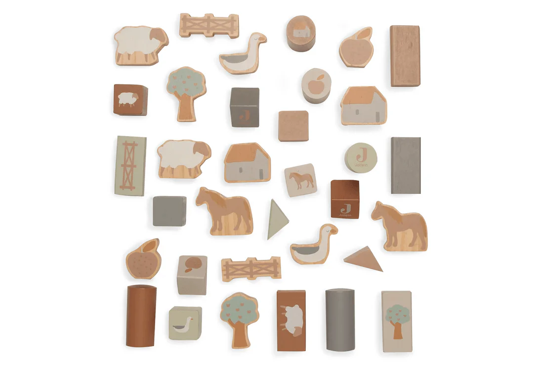 Jollein Wooden Blocks Set Farm - Image 3