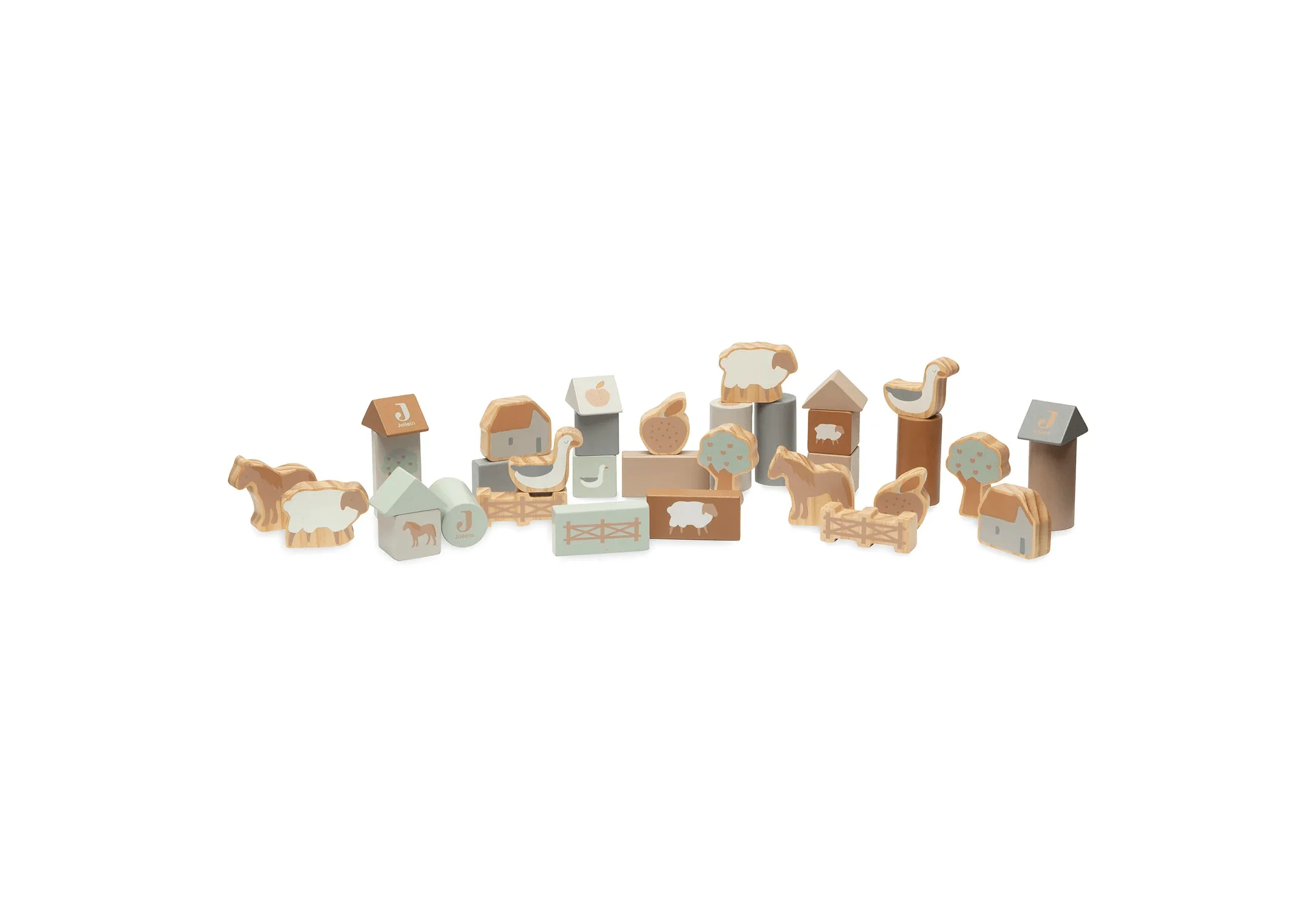 Jollein Wooden Blocks Set Farm - Image 5