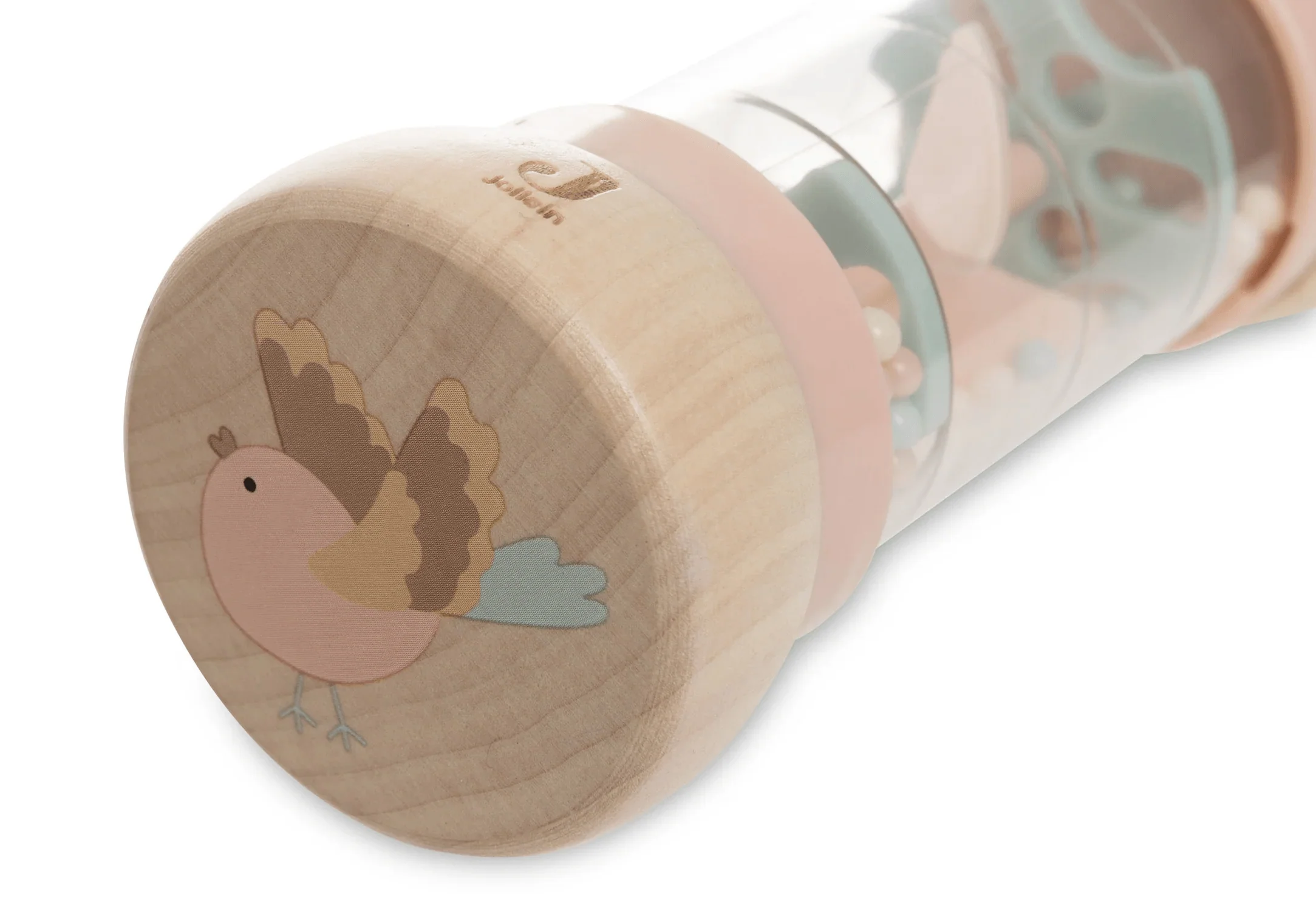 Jollein Wooden Rain Rattle Lovely Birds - Preorder - Image 4