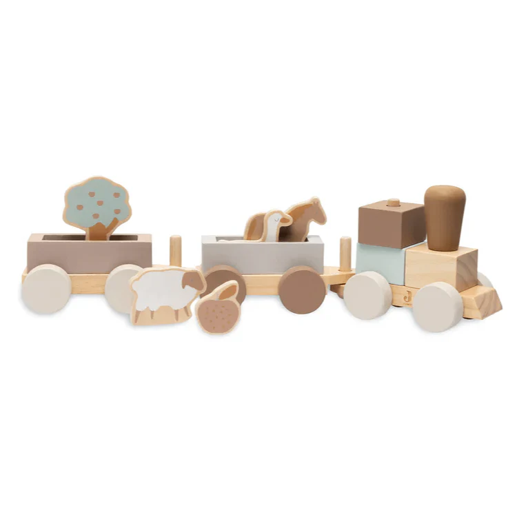 Jollein Wooden Toy Train Farm - Image 3