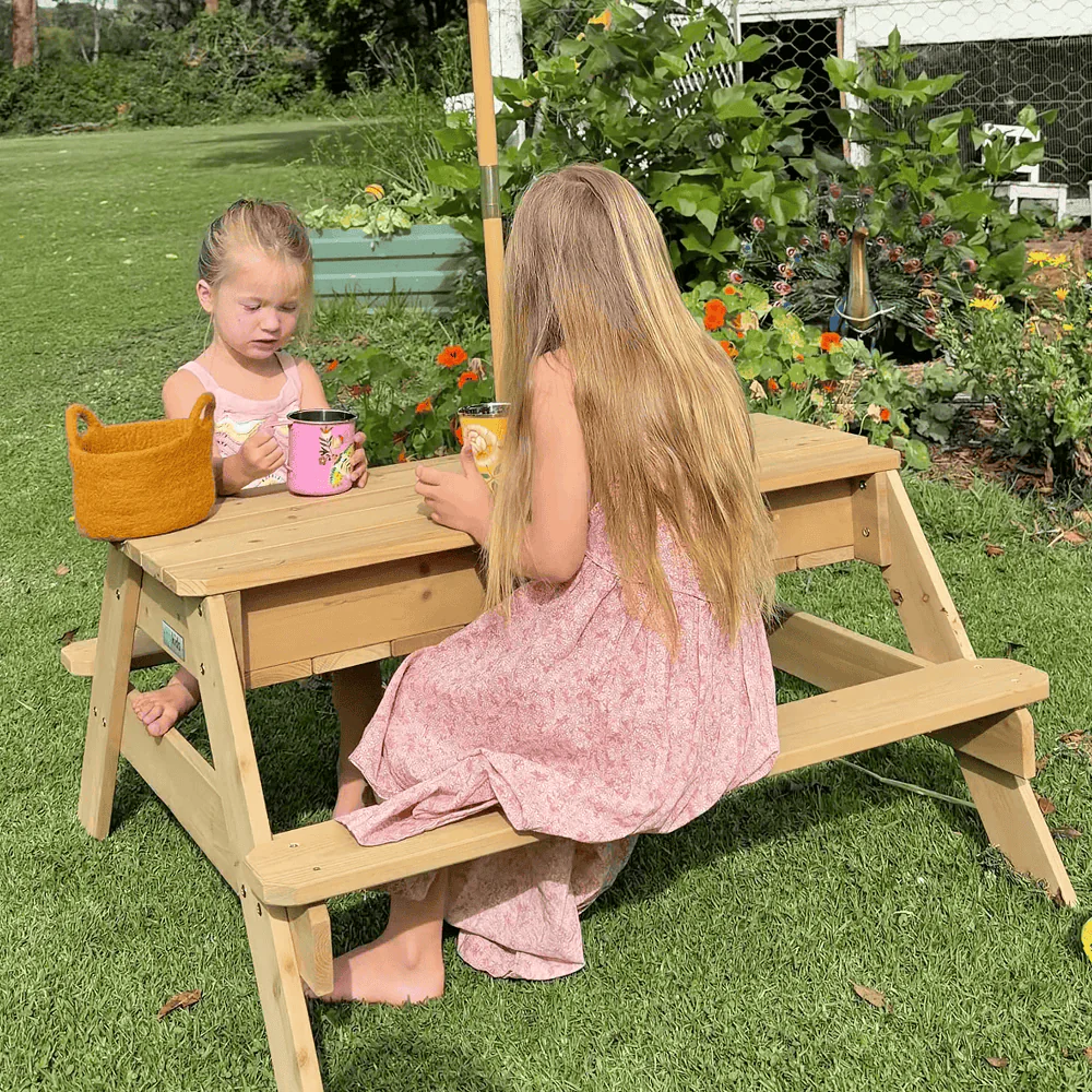 Kids Sand Water / Picnic Table with Umbrella White - Preorder - Image 11