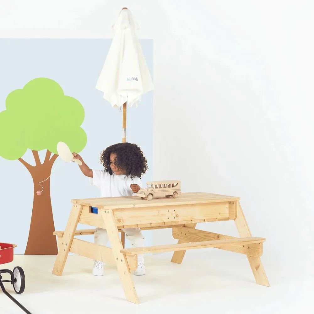 Kids Sand Water / Picnic Table with Umbrella White - Preorder - Image 20