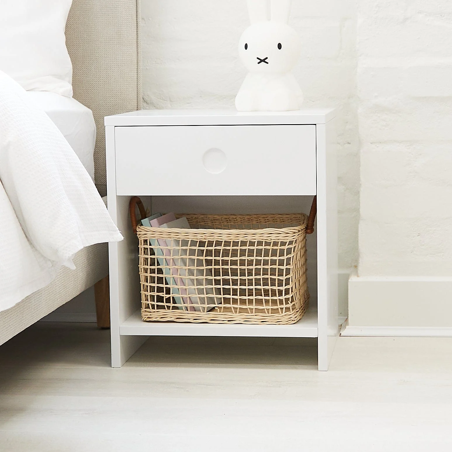 Layla Bedside Table with detailed Drawer - Image 4