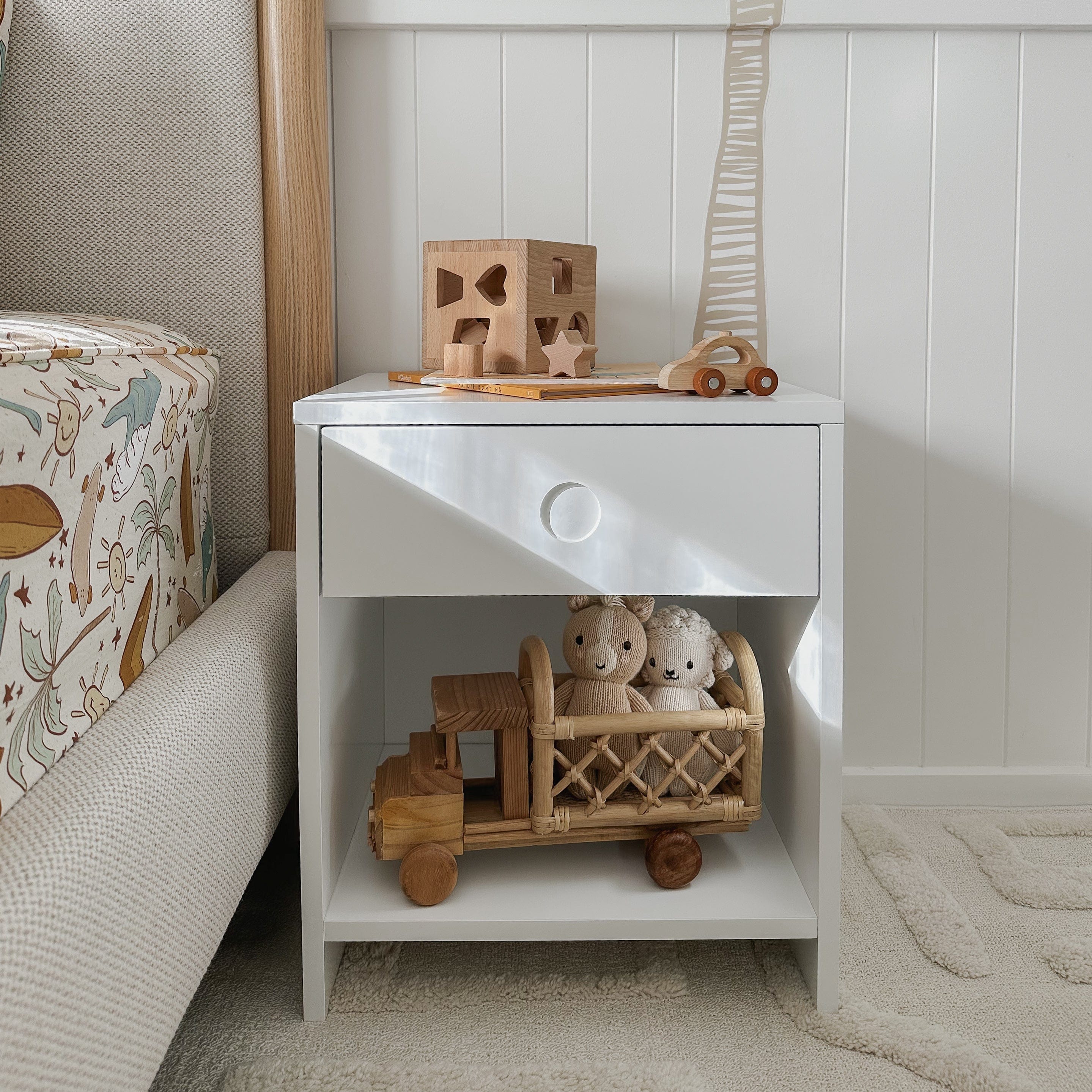Layla Bedside Table with detailed Drawer - Image 6