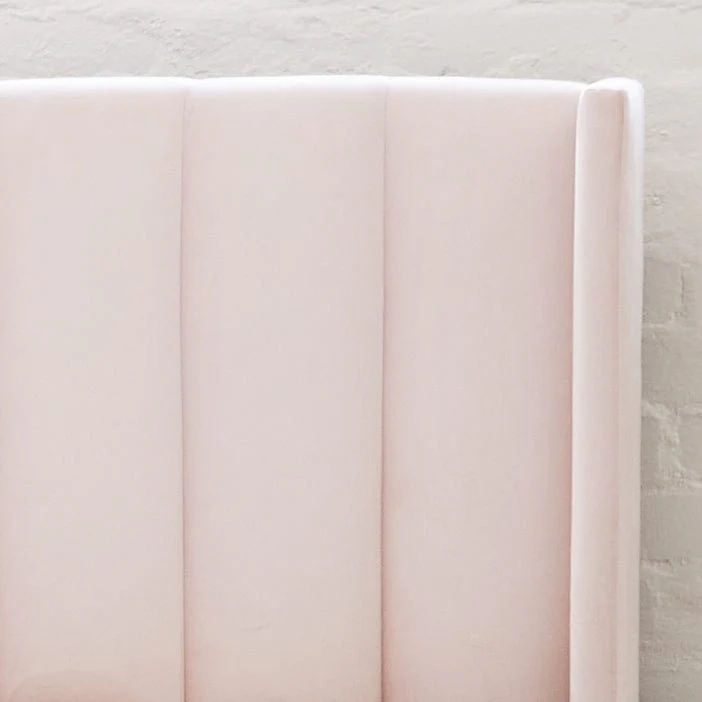 LIBERTY Upholstered Bed Pale Pink Velvet - Image 10