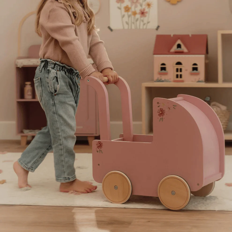 Little Dutch Doll Pram with Textiles - Pink - Image 10