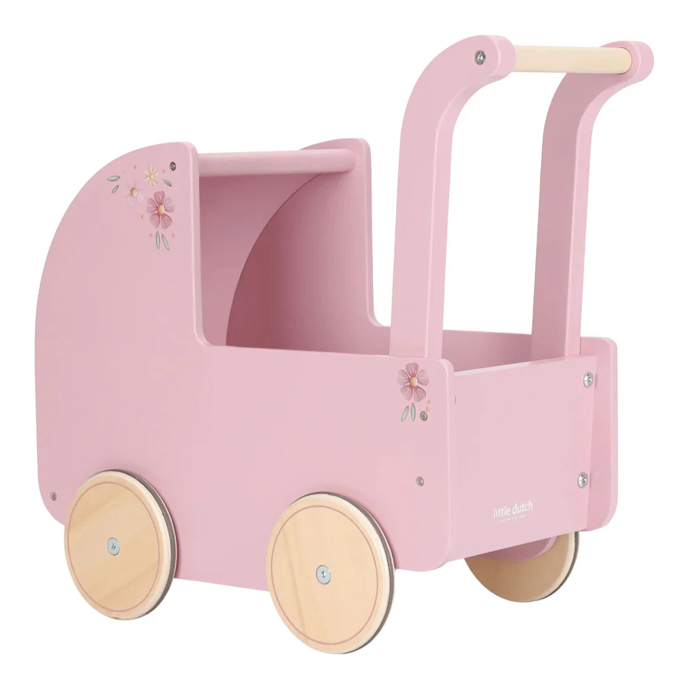 Little Dutch Doll Pram with Textiles - Pink - Image 4