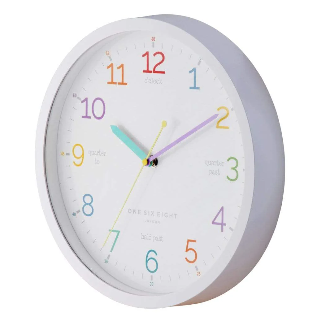 One Six Eight London LEARN THE TIME Silent Wall Clock 30cm - Image 7