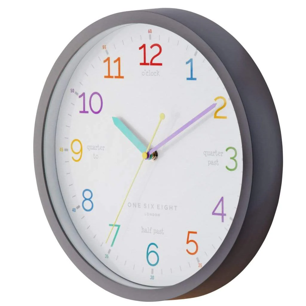 One Six Eight London LEARN THE TIME Silent Wall Clock 30cm - Image 8