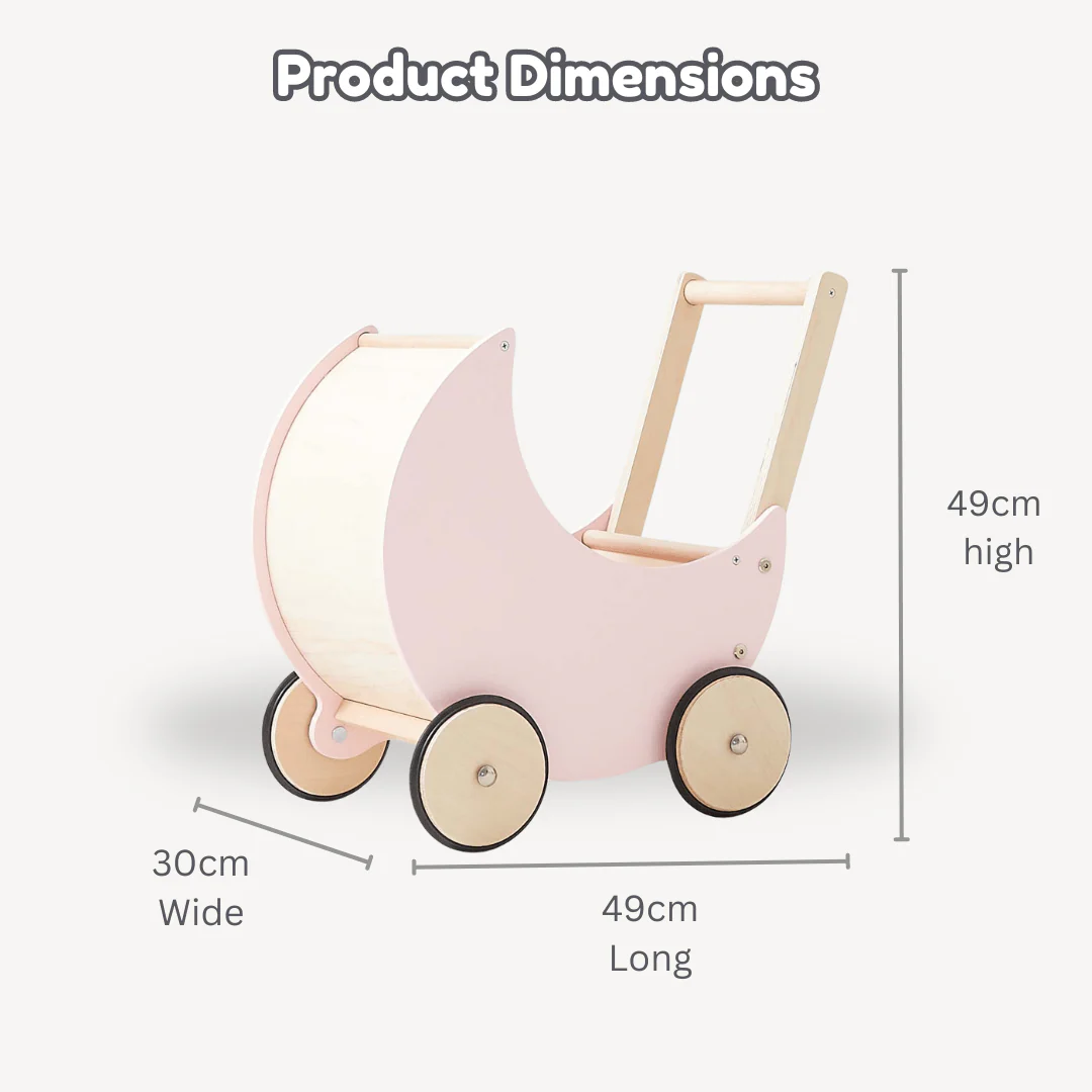 Wooden Moon Doll Pram - Image 14