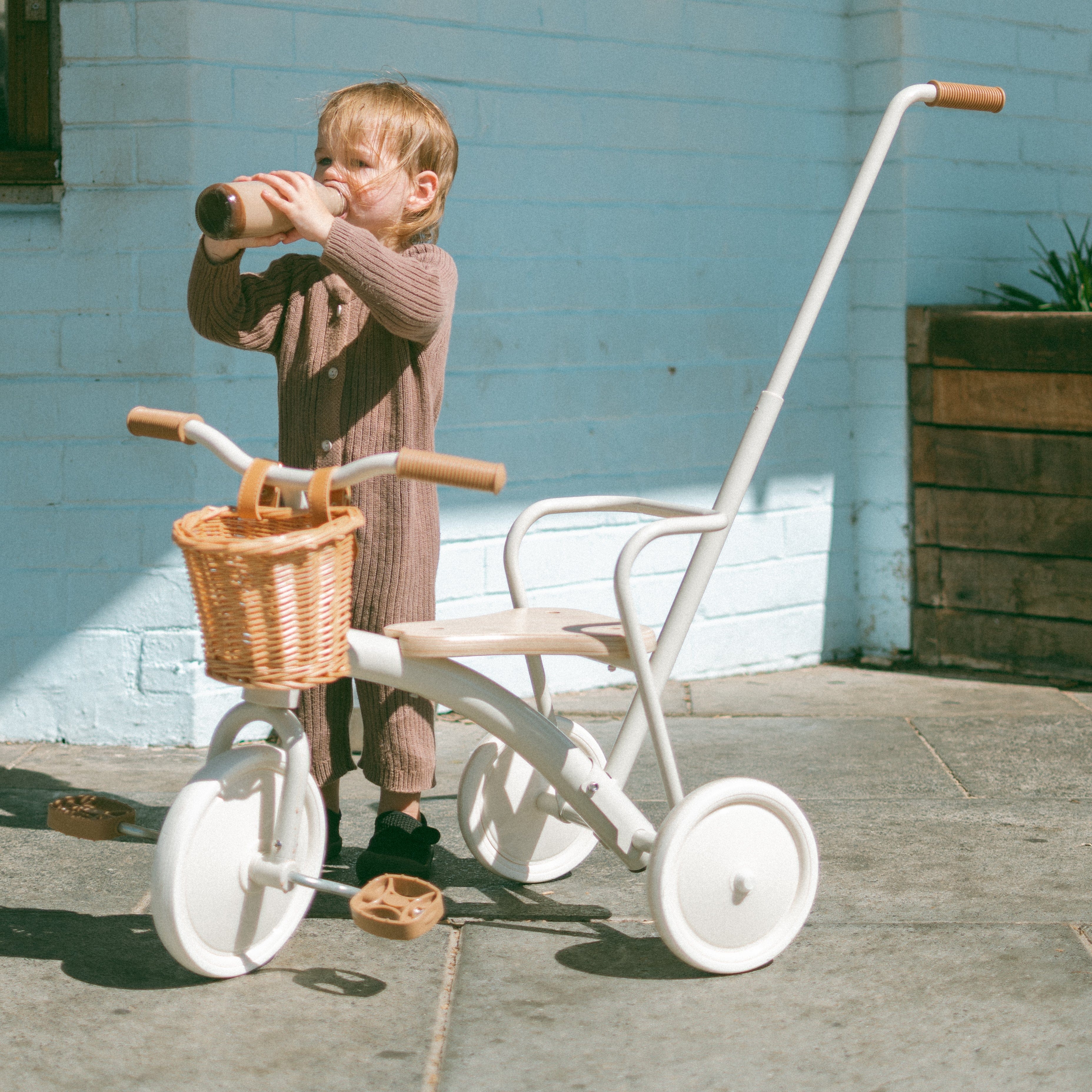 My First Pedal Trike with Parent Push Handle and Wicker Basket - Preorder - Image 11