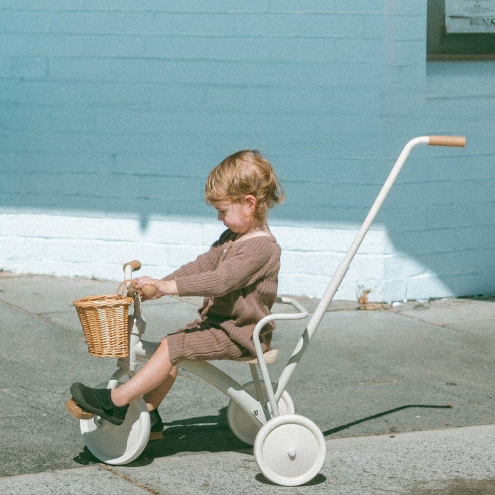 My First Pedal Trike with Parent Push Handle and Wicker Basket - Preorder - Image 5
