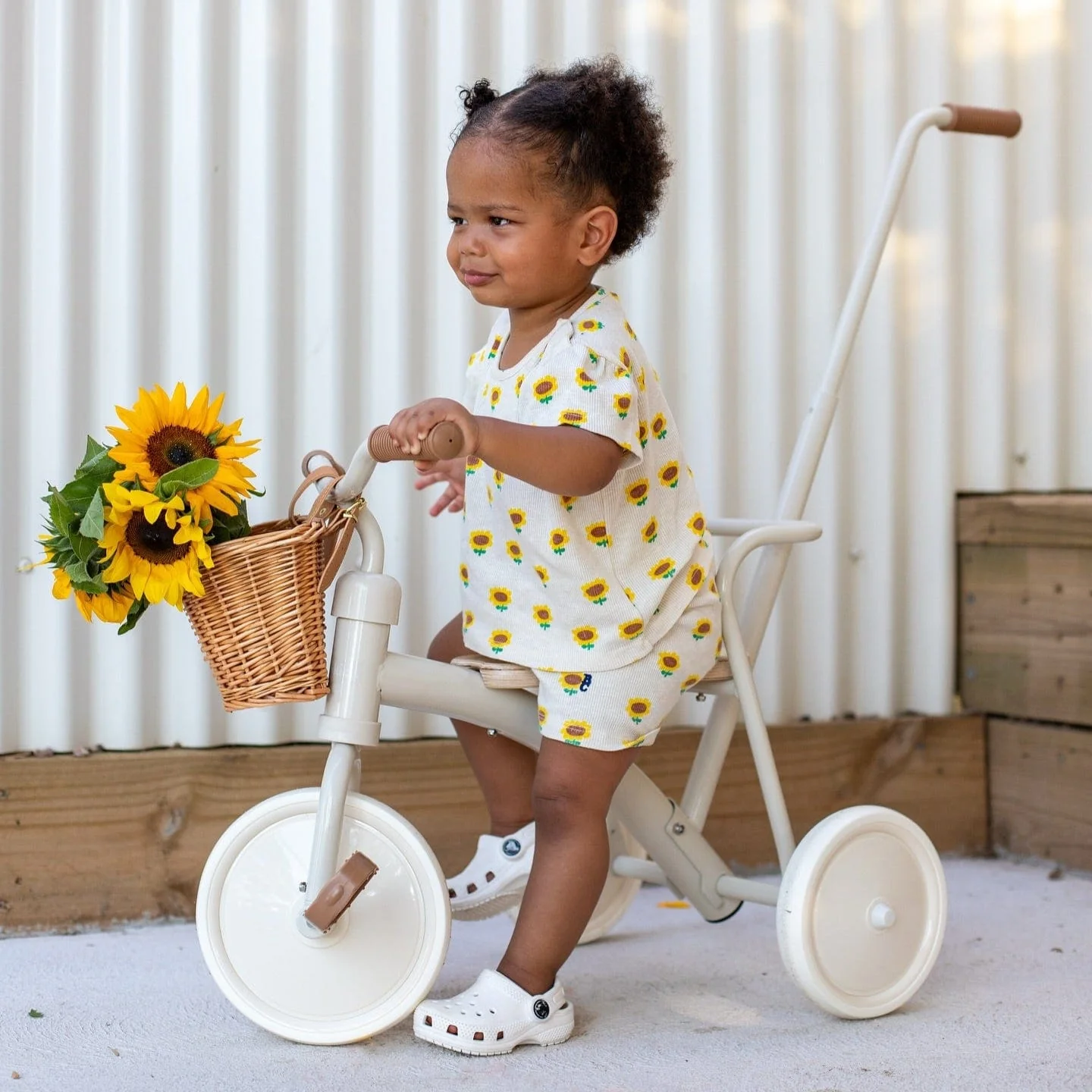 My First Pedal Trike with Parent Push Handle and Wicker Basket - Preorder - Image 6