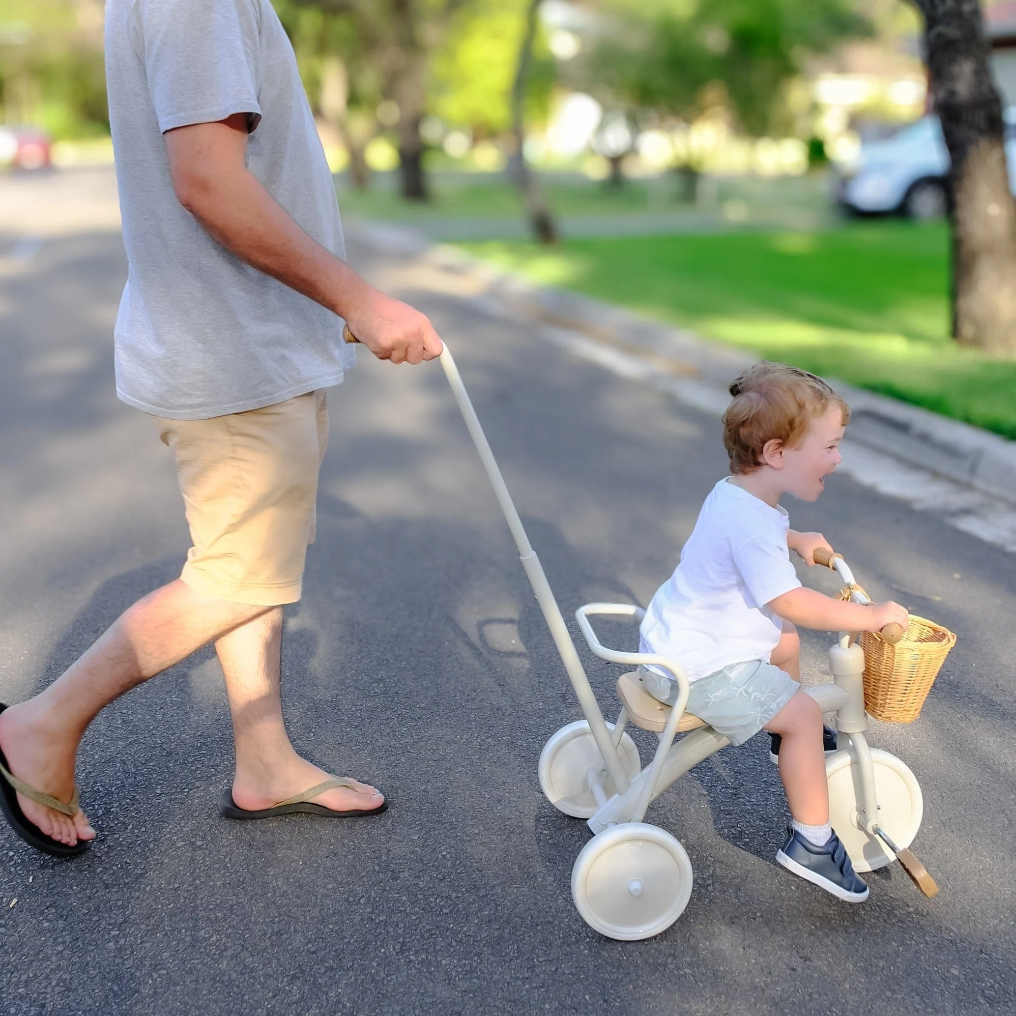 My First Pedal Trike with Parent Push Handle and Wicker Basket - Preorder - Image 9