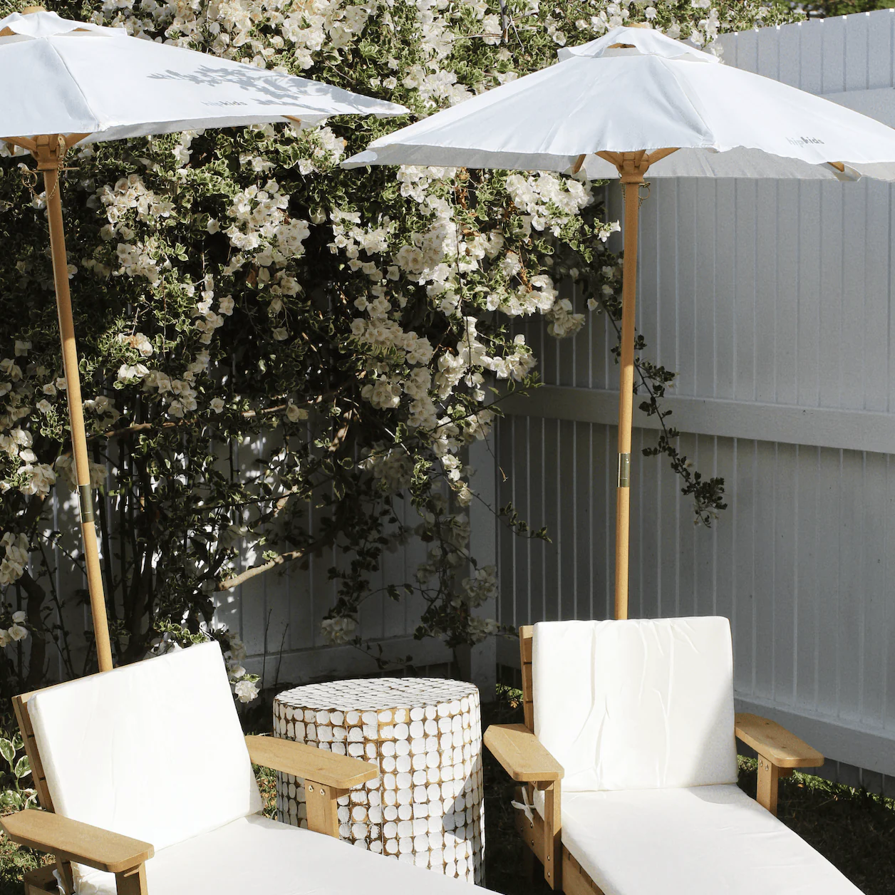 Outdoor Kids Sun Lounge Chair with Umbrella White - Preorder - Image 6