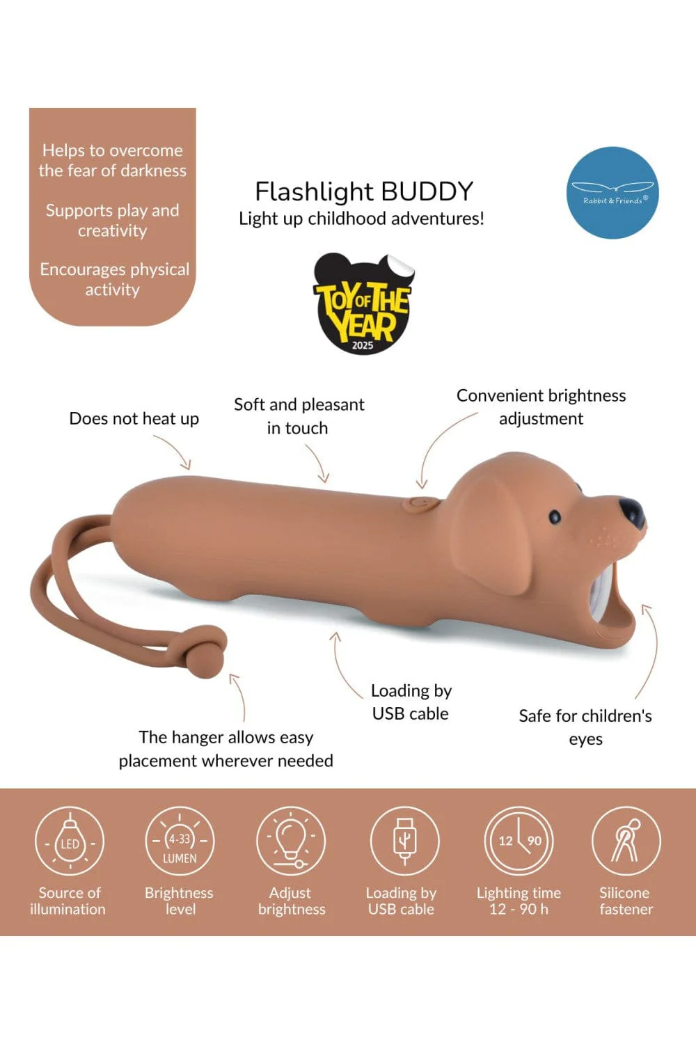 Rabbit & Friends Flashlight Dog - Buddy - Preorder - Image 6