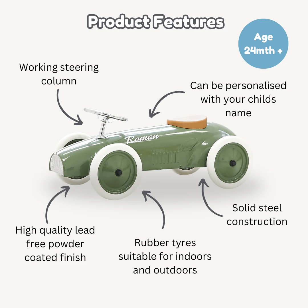 Ride On Steel Racer Push Car - Image 12