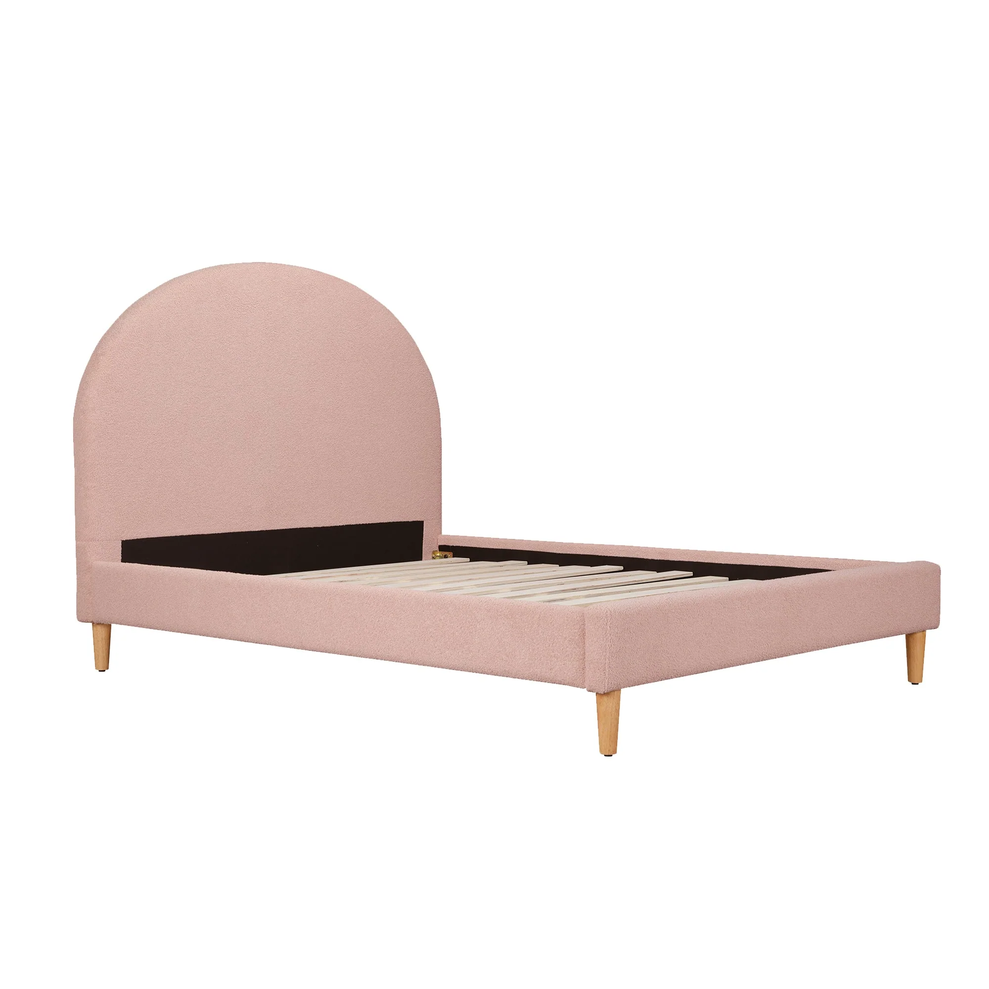 SCOUT Blush Pink Boucle Upholstered Bed - Image 19