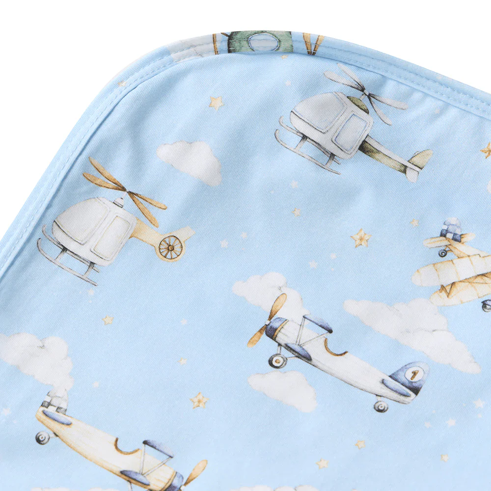 Snuggle Hunny Taking Flight Organic Jersey Wrap & Beanie Set - Image 4