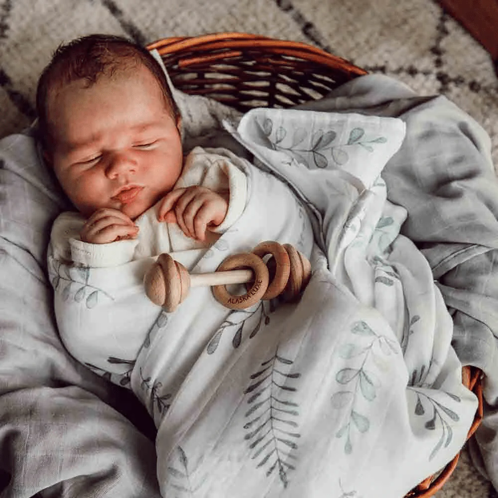 Snuggle Hunny Wild Fern Organic Muslin Wrap - Image 4