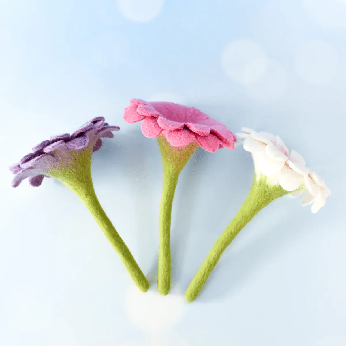 Tara Treasures Felt Pastel Flower Set of 3 - Image 2